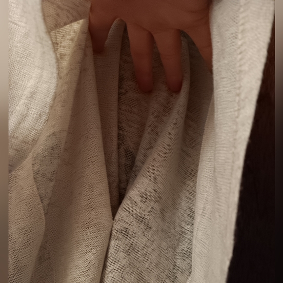 Unbranded~Blue & Brown Floral Butterfly Top Bat Wing Sleeves Feather Beaded Tie - Picture 10 of 15